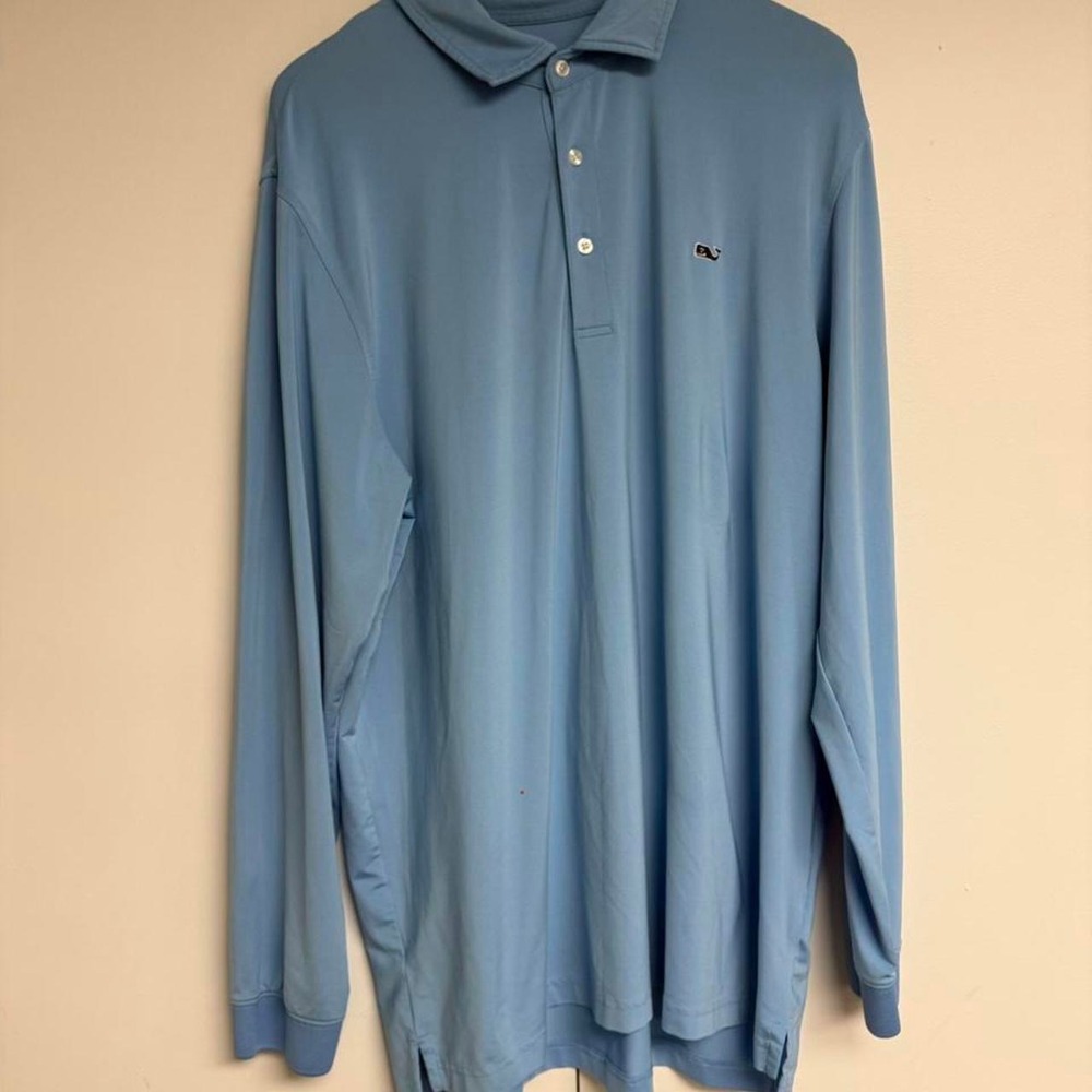 Vineyard Vines Men's XL Performance Golf Polo Long Sleeve Blue